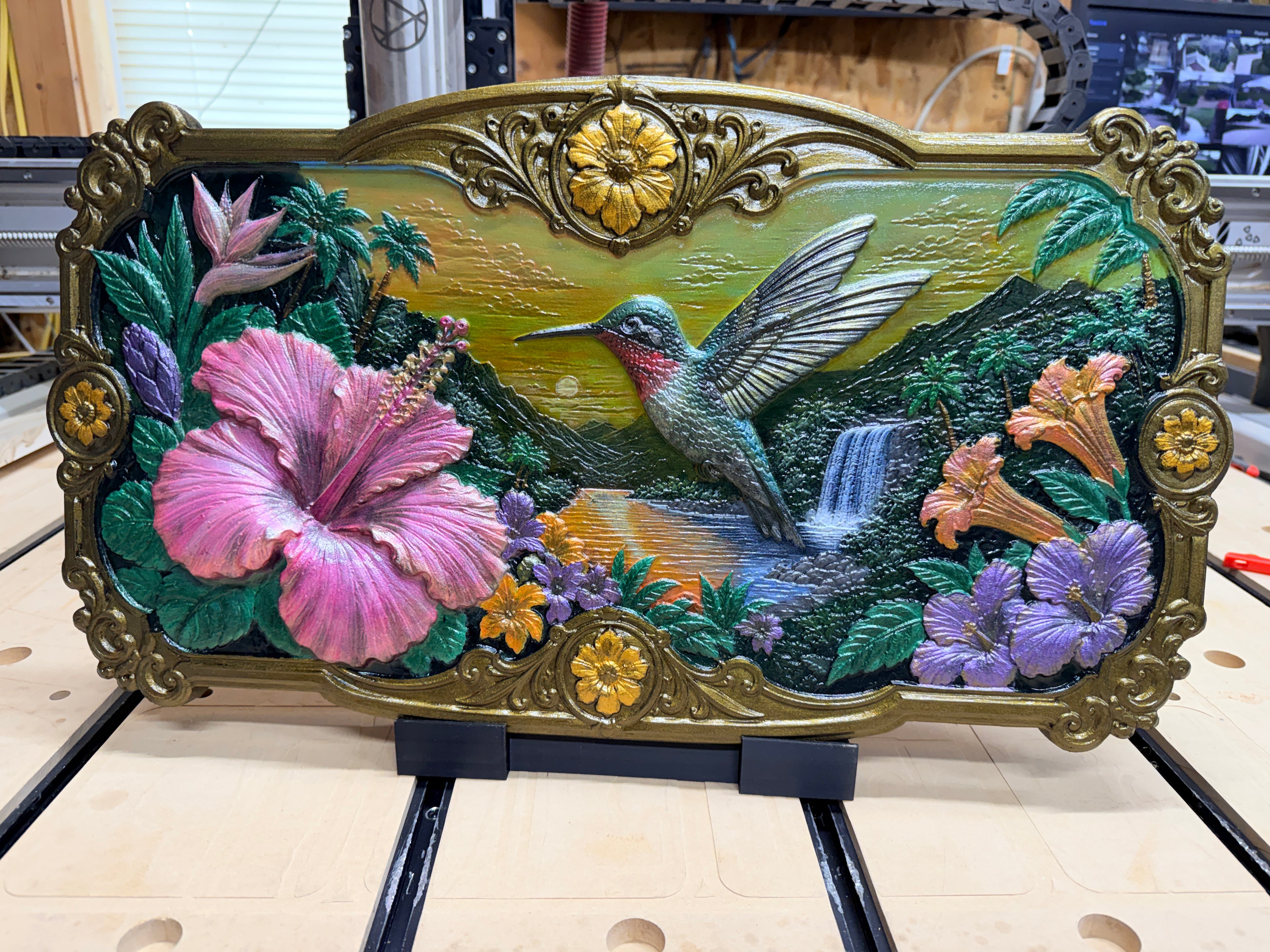3d Humming Bird Scene STL File