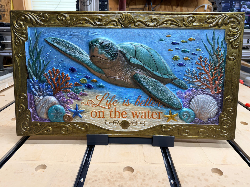 3d Turtle Under Water Scene STL File