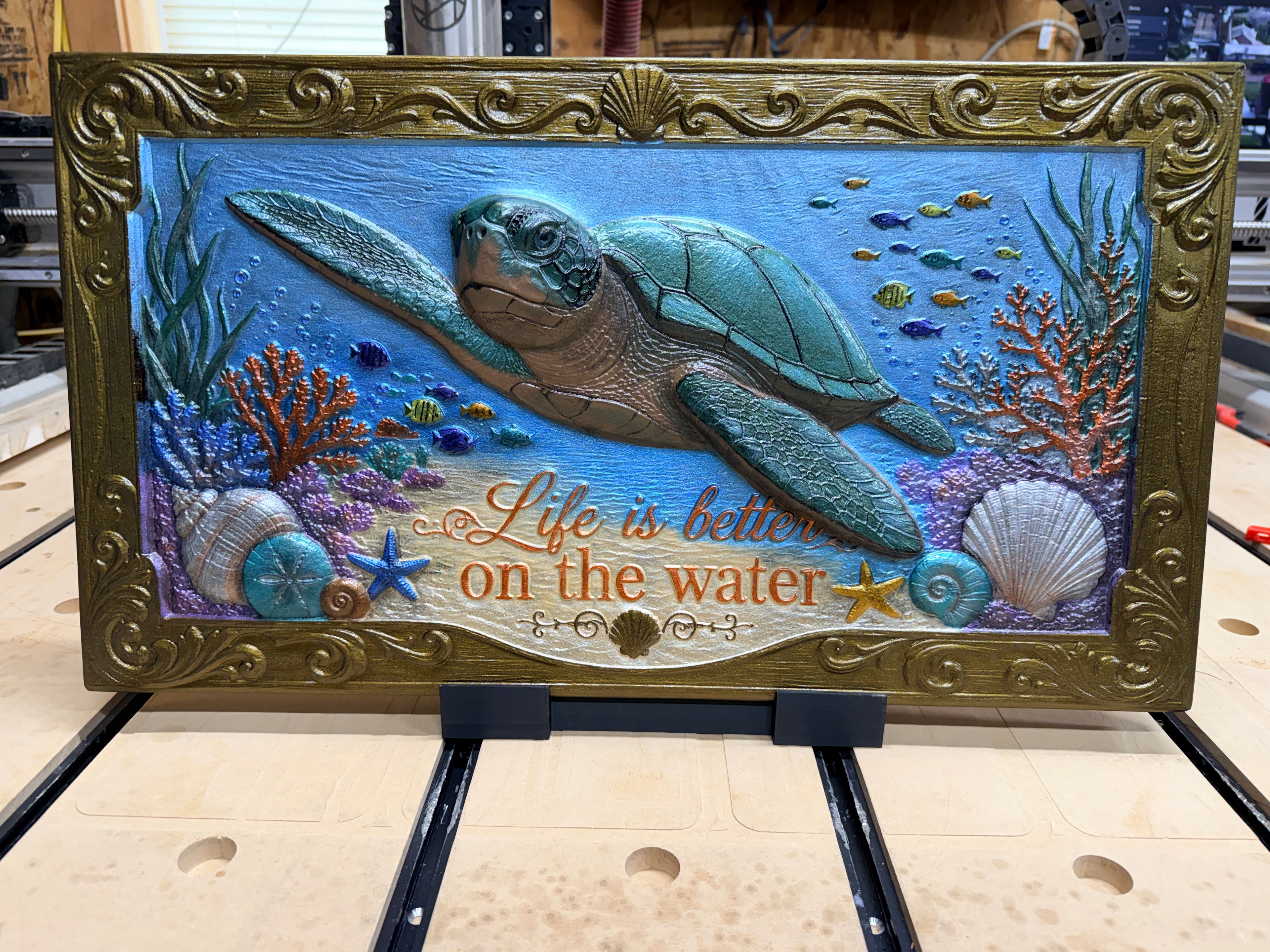 3d Turtle Under Water Scene STL File