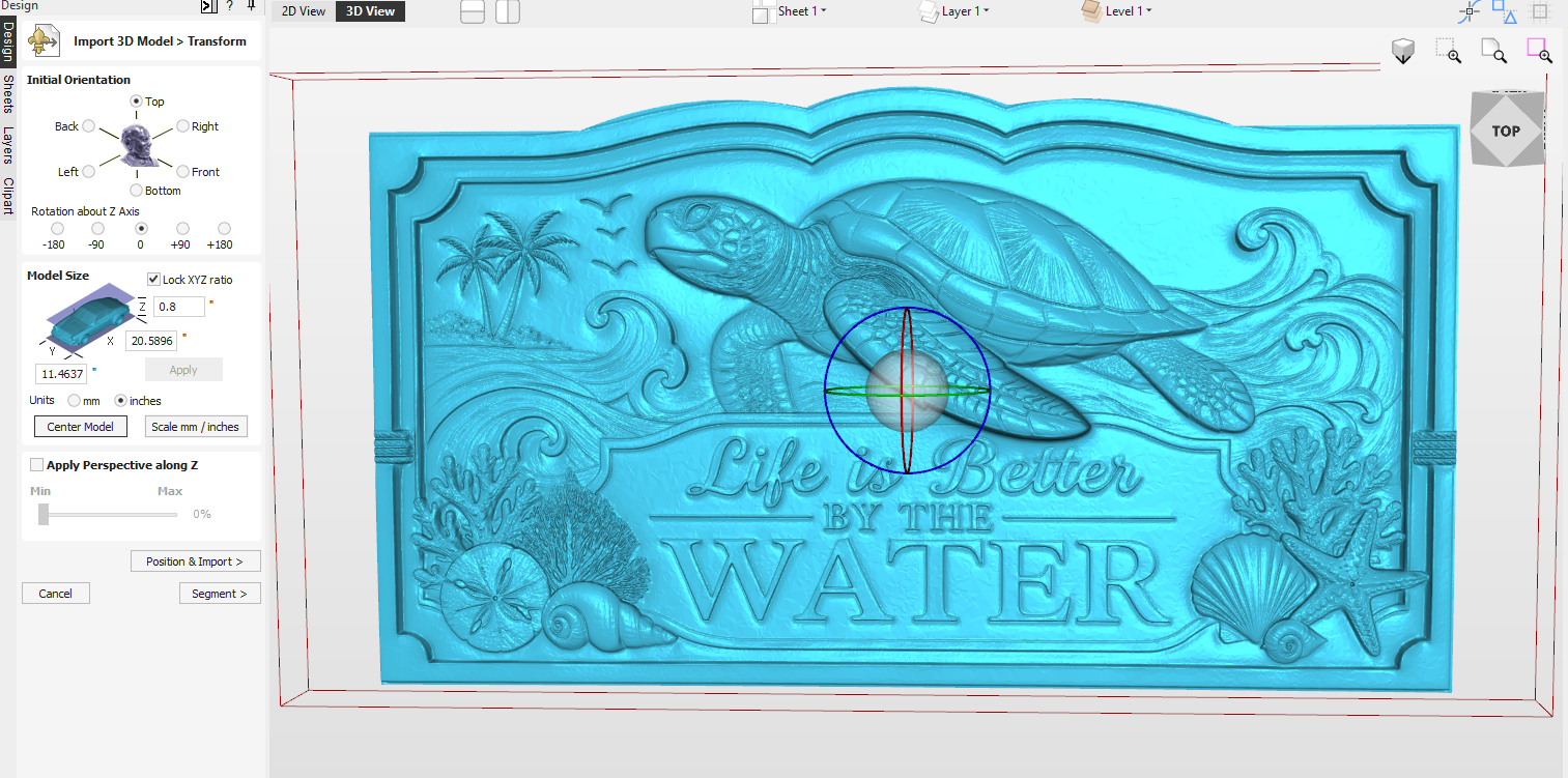 Popular Turtle Scene Sign 3d STL File