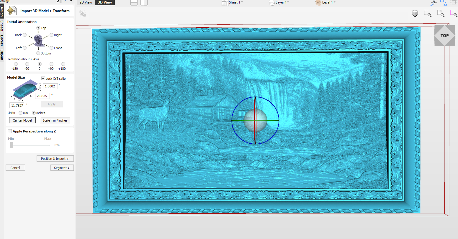 3d Cabin by a waterfall with deer STL File