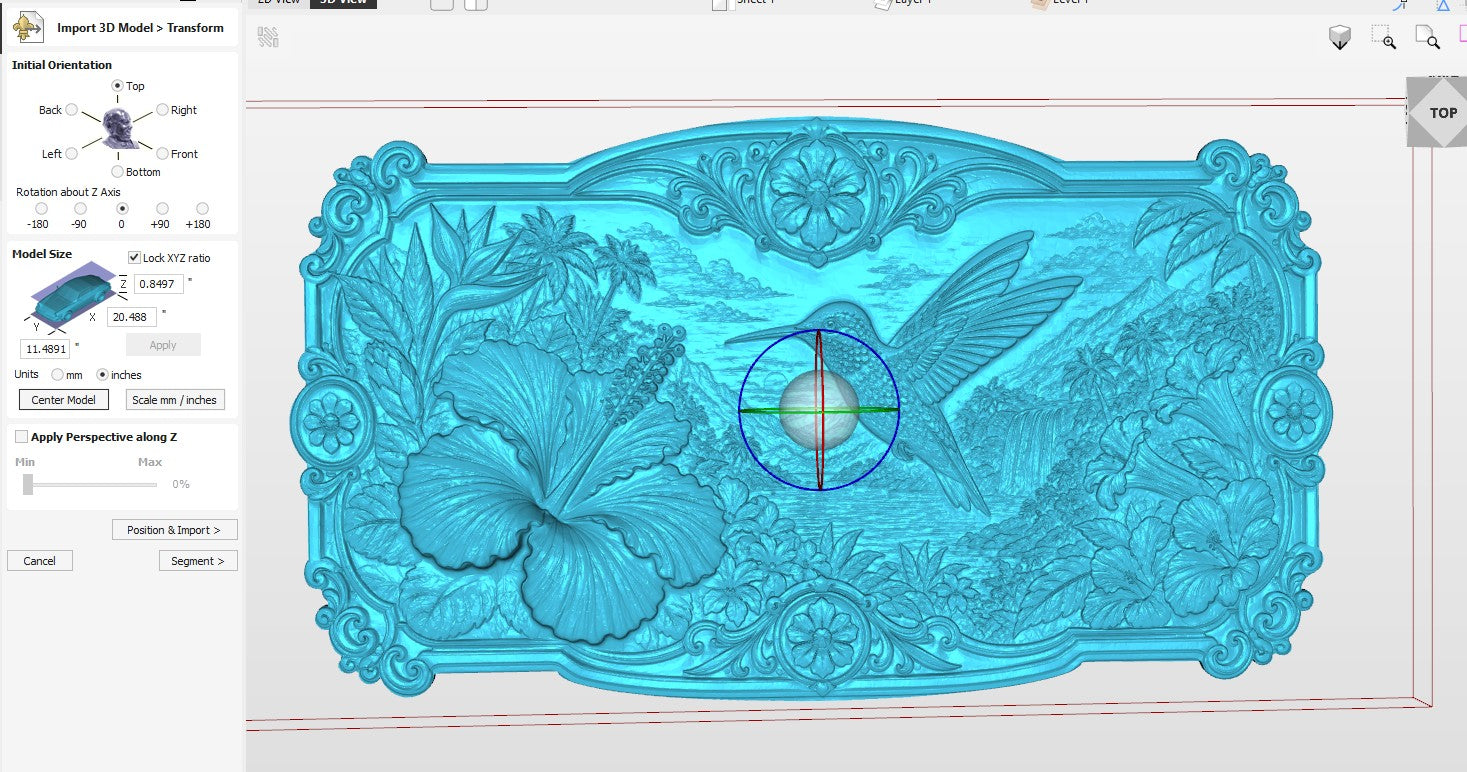 3d Humming Bird Scene STL File
