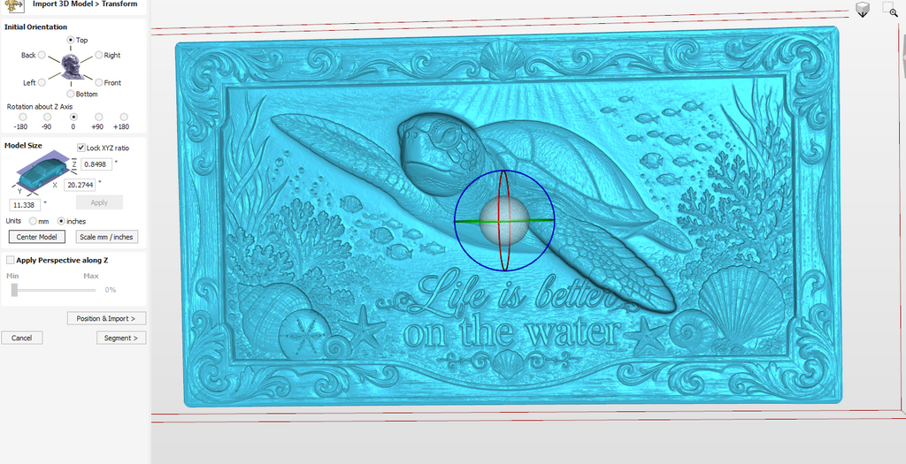 3d Turtle Under Water Scene STL File